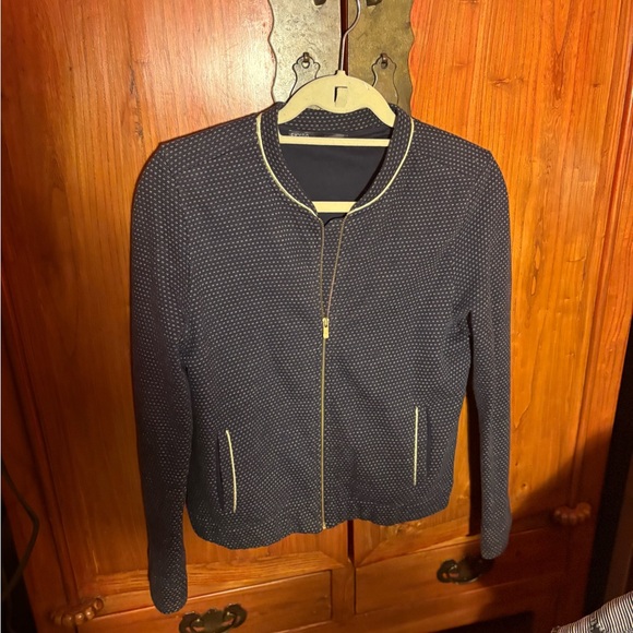 Casual navy jacket with Gold Trim by Ekyog, sustainable & ethical French company - Picture 1 of 5